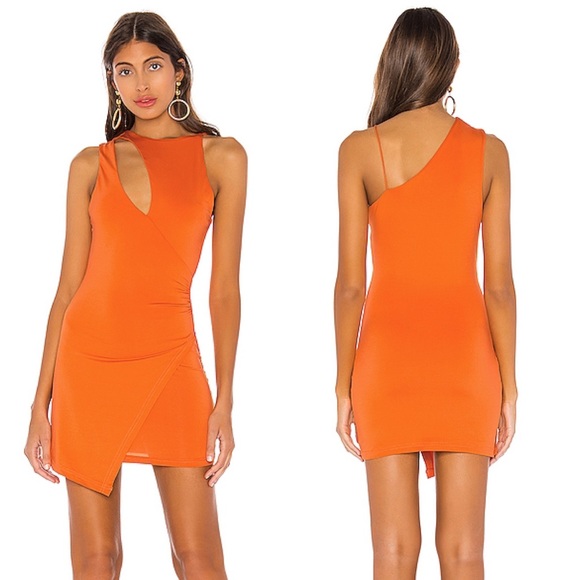 superdown Dresses & Skirts - SUPERDOWN CECILY ORANGE CUTOUT BODYCON DRESS